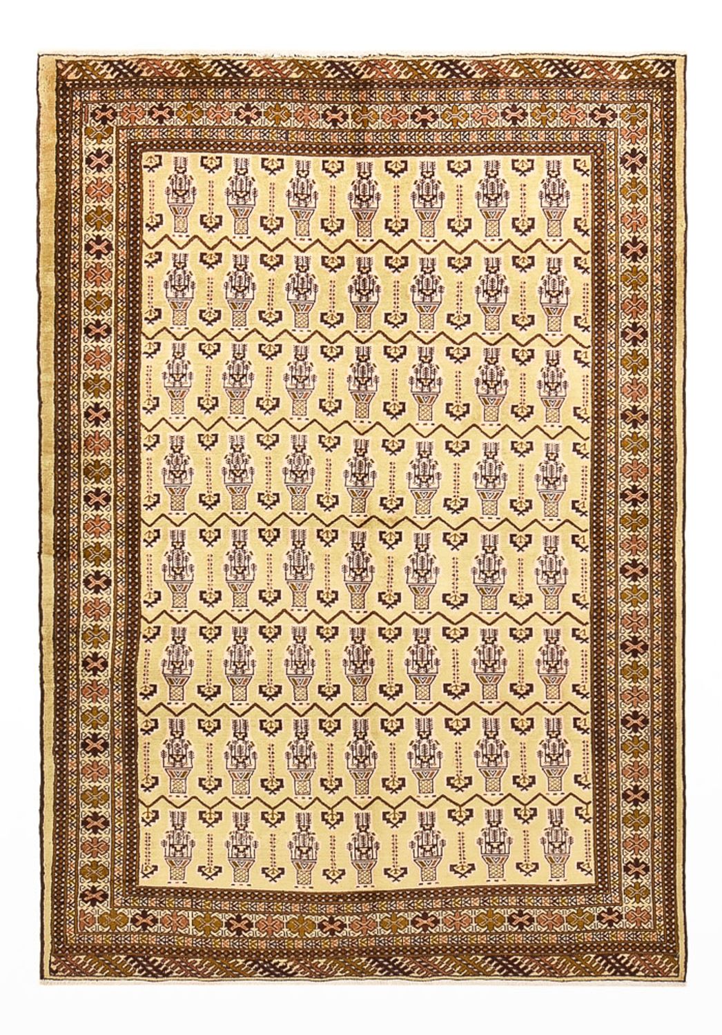 Tapis Turkaman - 213 x 146 cm - beige clair