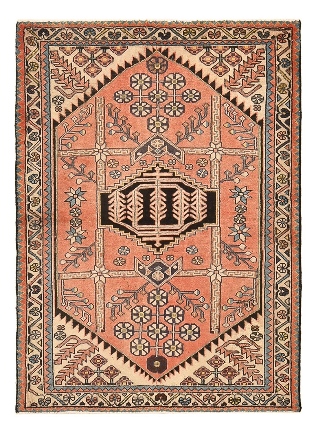 Tapis persan - Nomadic - 141 x 103 cm - rouge clair