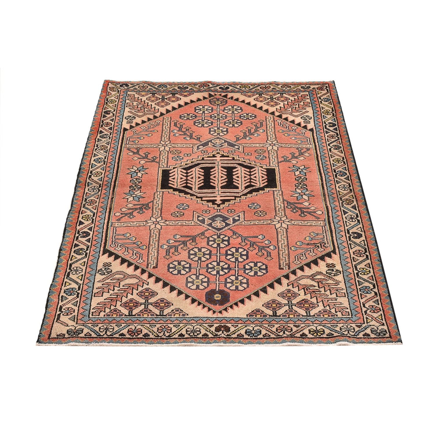 Tapis persan - Nomadic - 141 x 103 cm - rouge clair