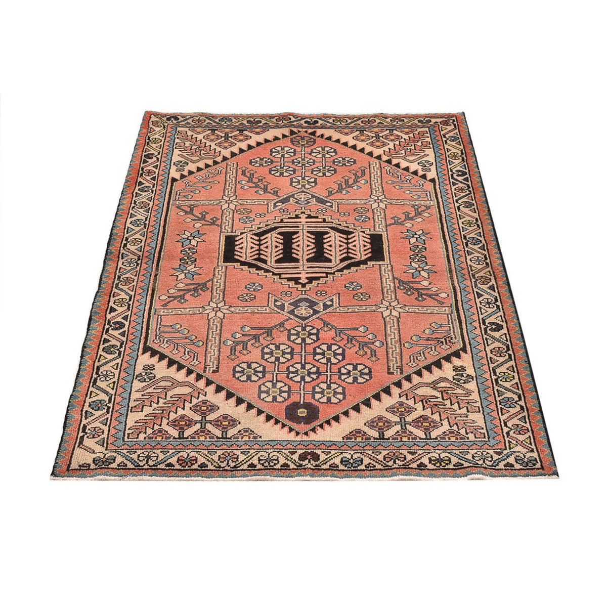Tapis persan - Nomadic - 141 x 103 cm - rouge clair