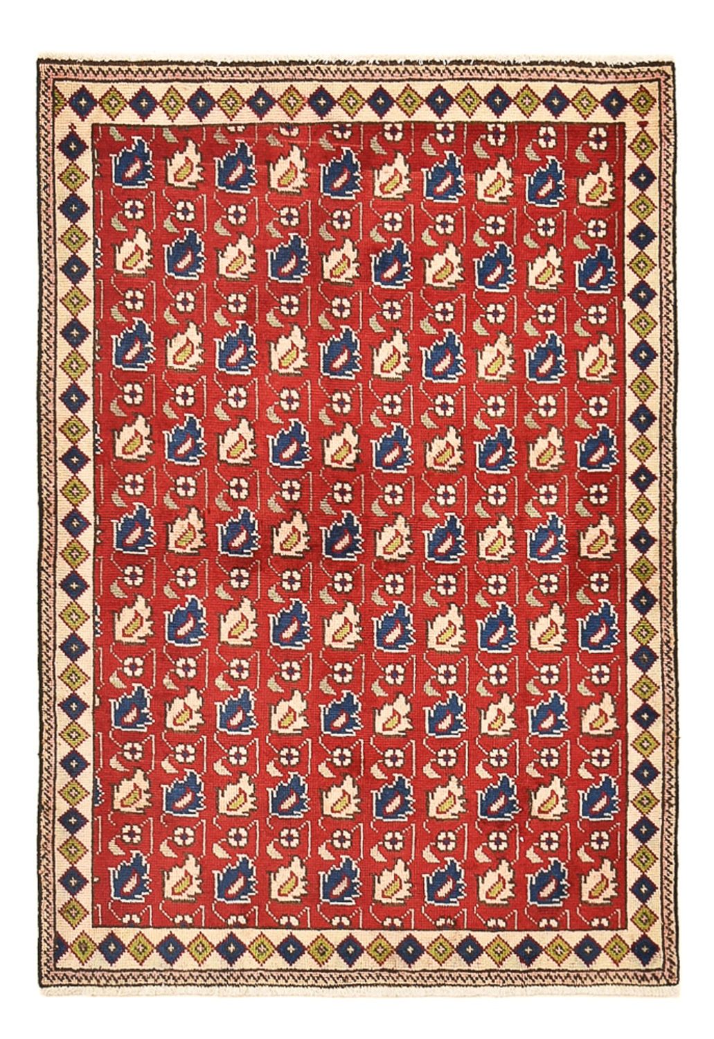 Tapis persan - Tabriz - 140 x 96 cm - rouge