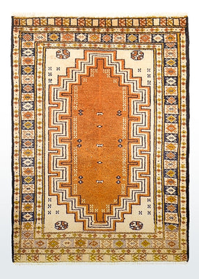 Tapis Turkaman - 86 x 56 cm - multicolore
