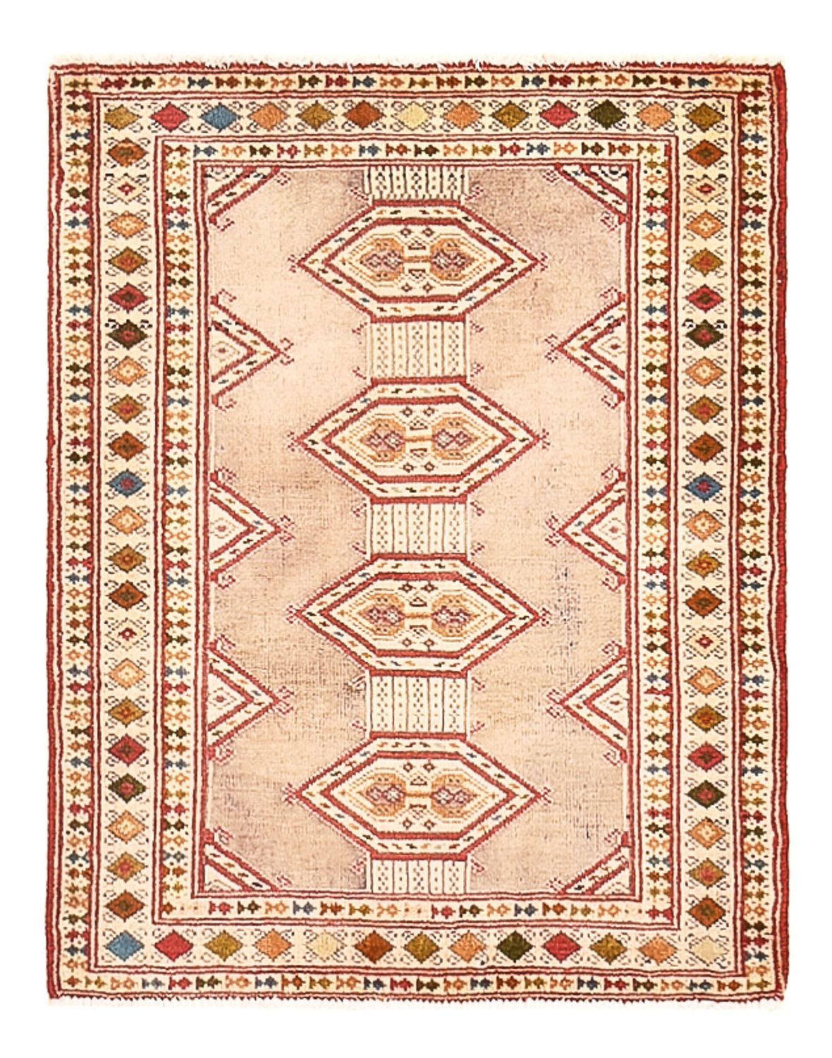Tapis Turkaman - 79 x 64 cm - rose