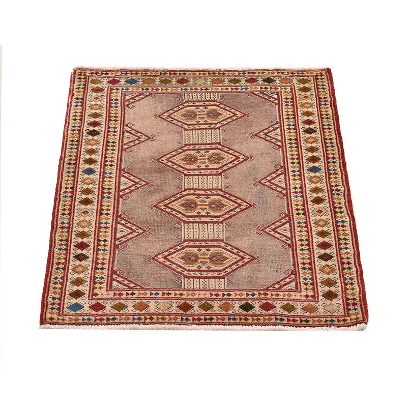 Tapis Turkaman - 79 x 64 cm - rose