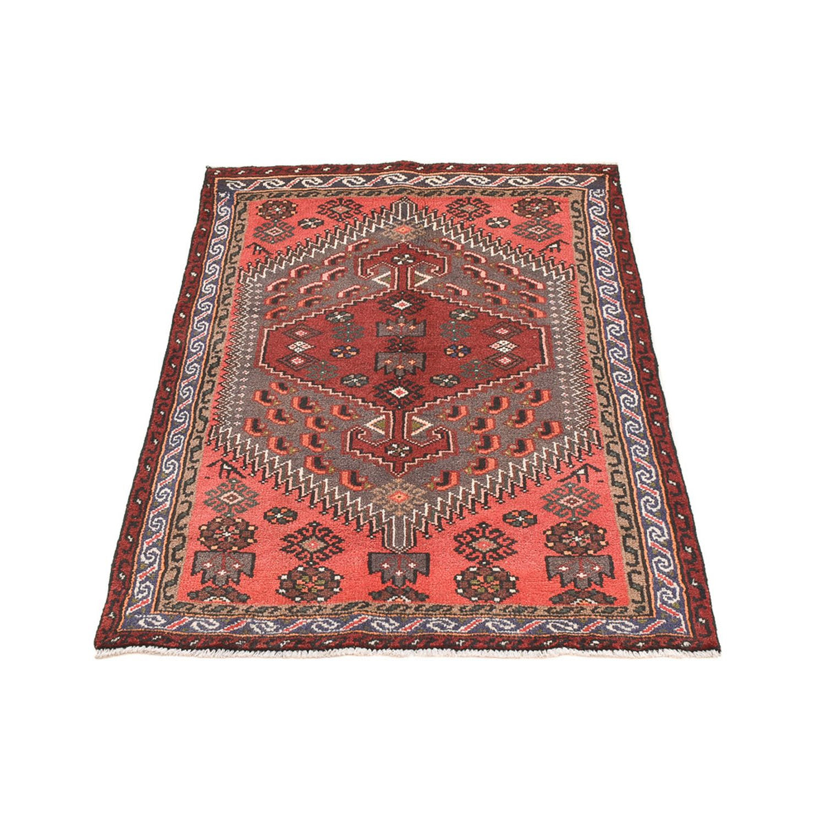 Tapis persan - Bidjar - 136 x 96 cm - rouge clair