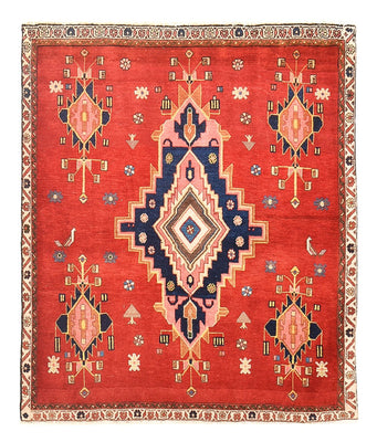Tapis de couloir Tapis persan - Nomadic - 129 x 107 cm - rouge