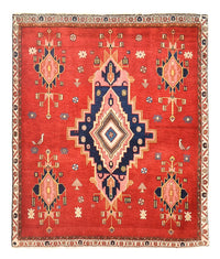 Tapis de couloir Tapis persan - Nomadic - 129 x 107 cm - rouge