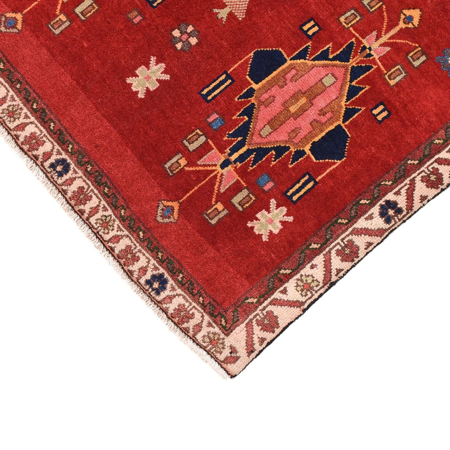 Tapis de couloir Tapis persan - Nomadic - 129 x 107 cm - rouge