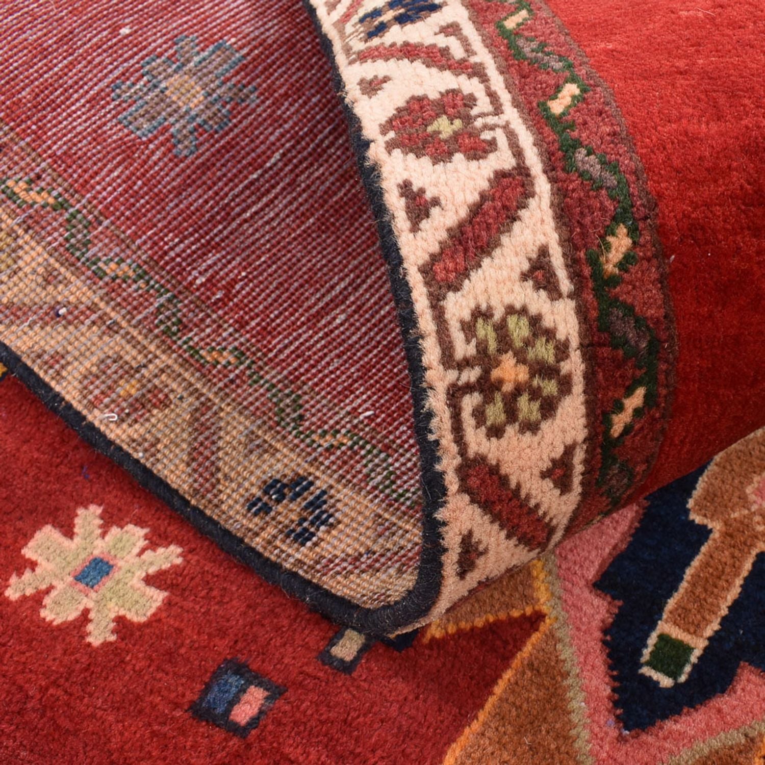 Tapis de couloir Tapis persan - Nomadic - 129 x 107 cm - rouge