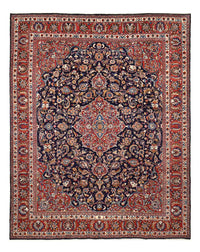 Tapis persan - Classique - 374 x 293 cm - bleu foncé