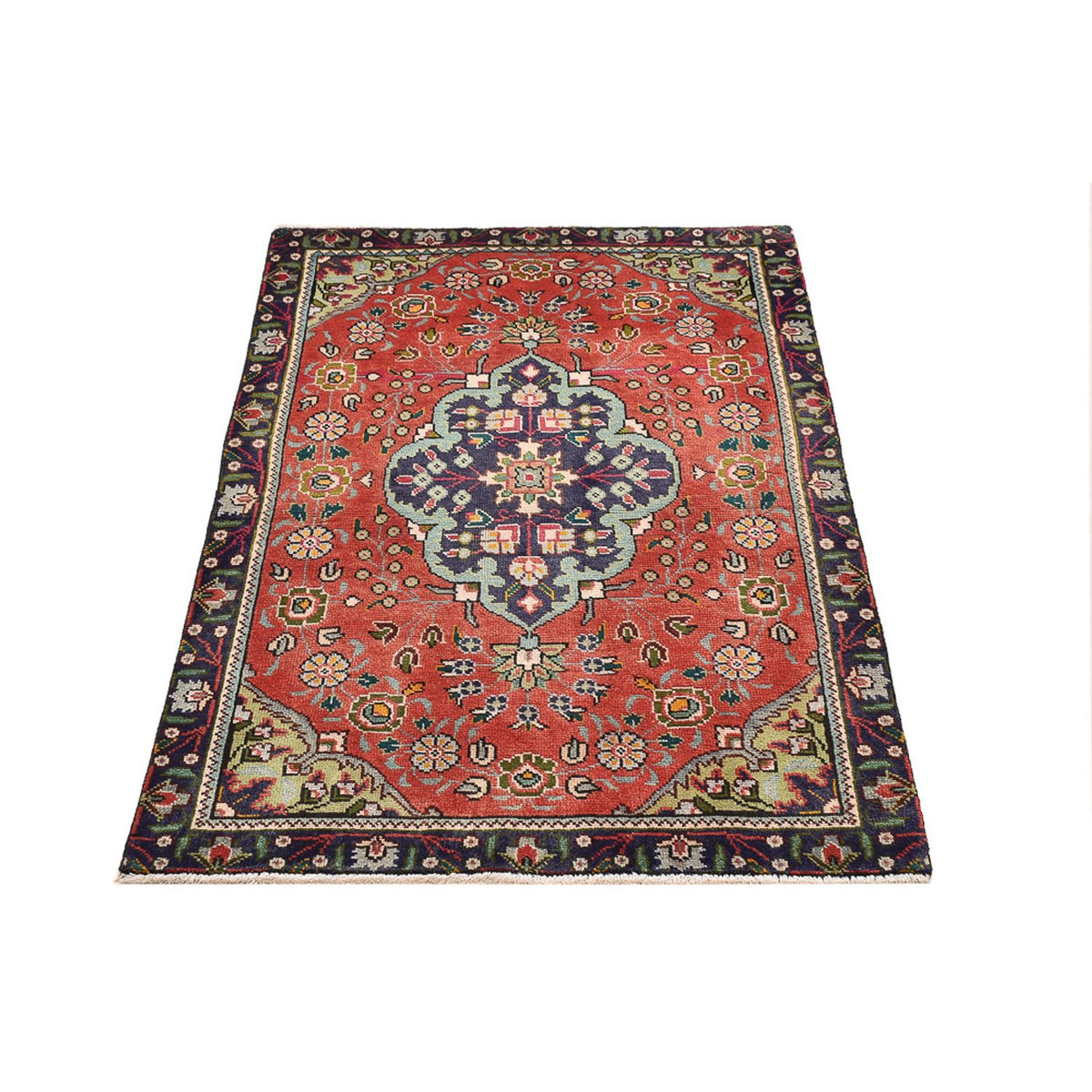 Tapis persan - Tabriz - 139 x 90 cm - rouge clair