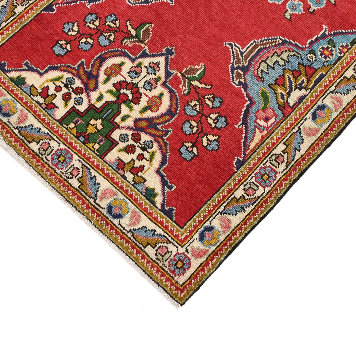 Tapis de couloir Tapis persan - Tabriz - 343 x 80 cm - rouge