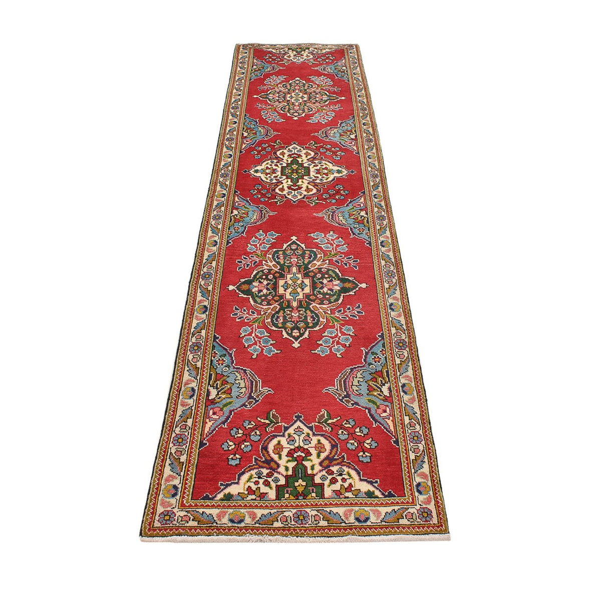 Tapis de couloir Tapis persan - Tabriz - 343 x 80 cm - rouge