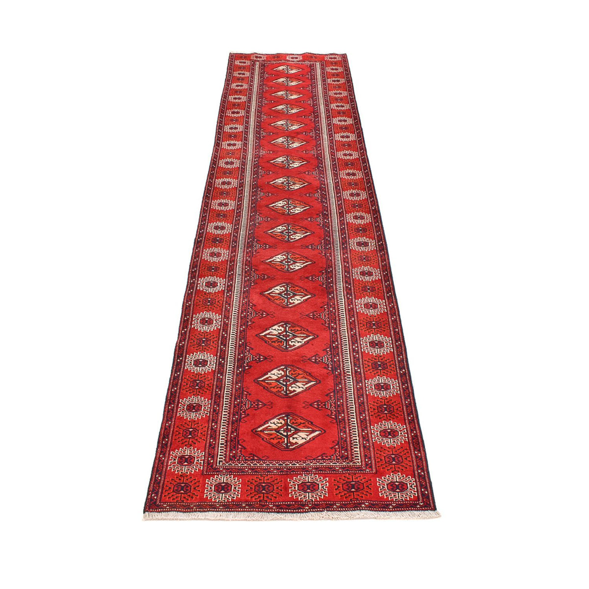 Tapis de couloir Tapis Turkaman - 353 x 89 cm - rouge