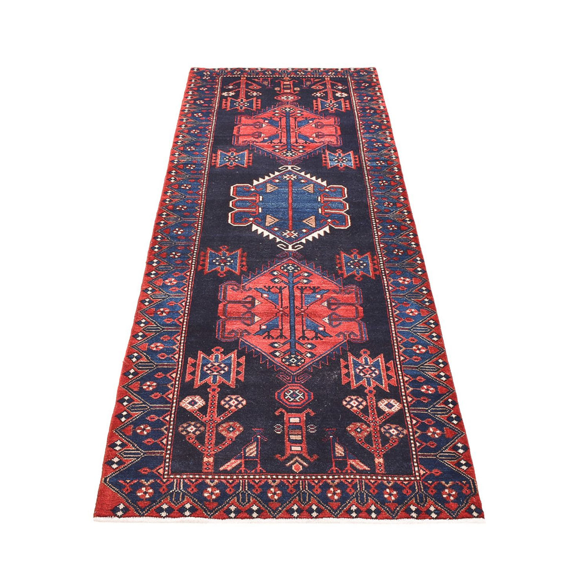 Tapis de couloir Tapis persan - Nomadic - 285 x 102 cm - bleu foncé