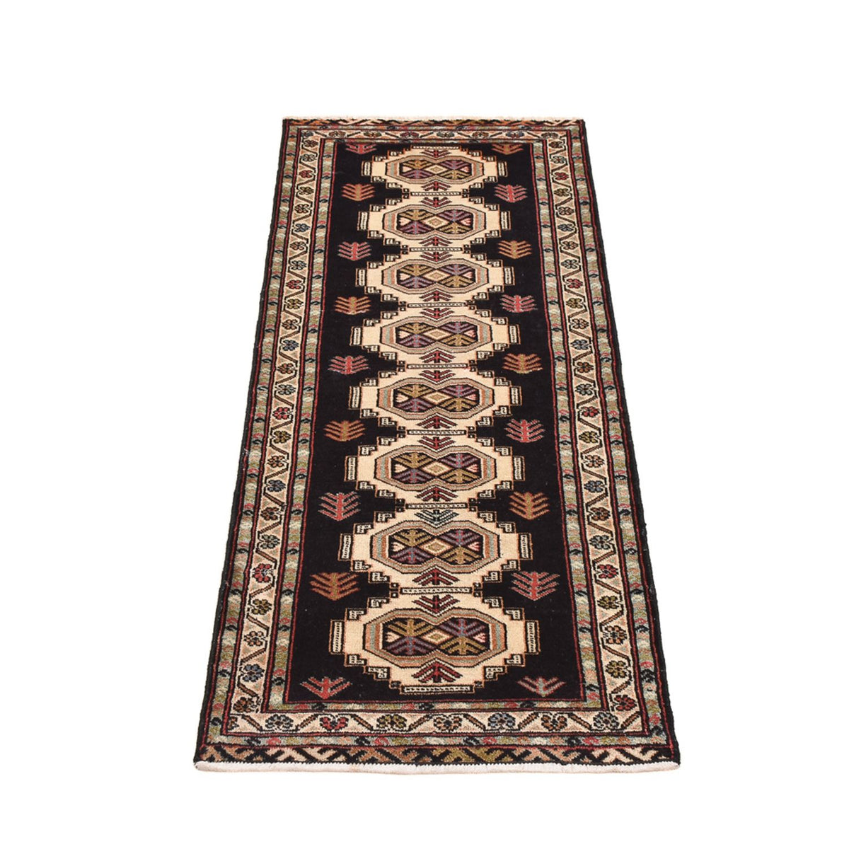 Tapis de couloir Tapis Turkaman - 187 x 63 cm - bleu foncé