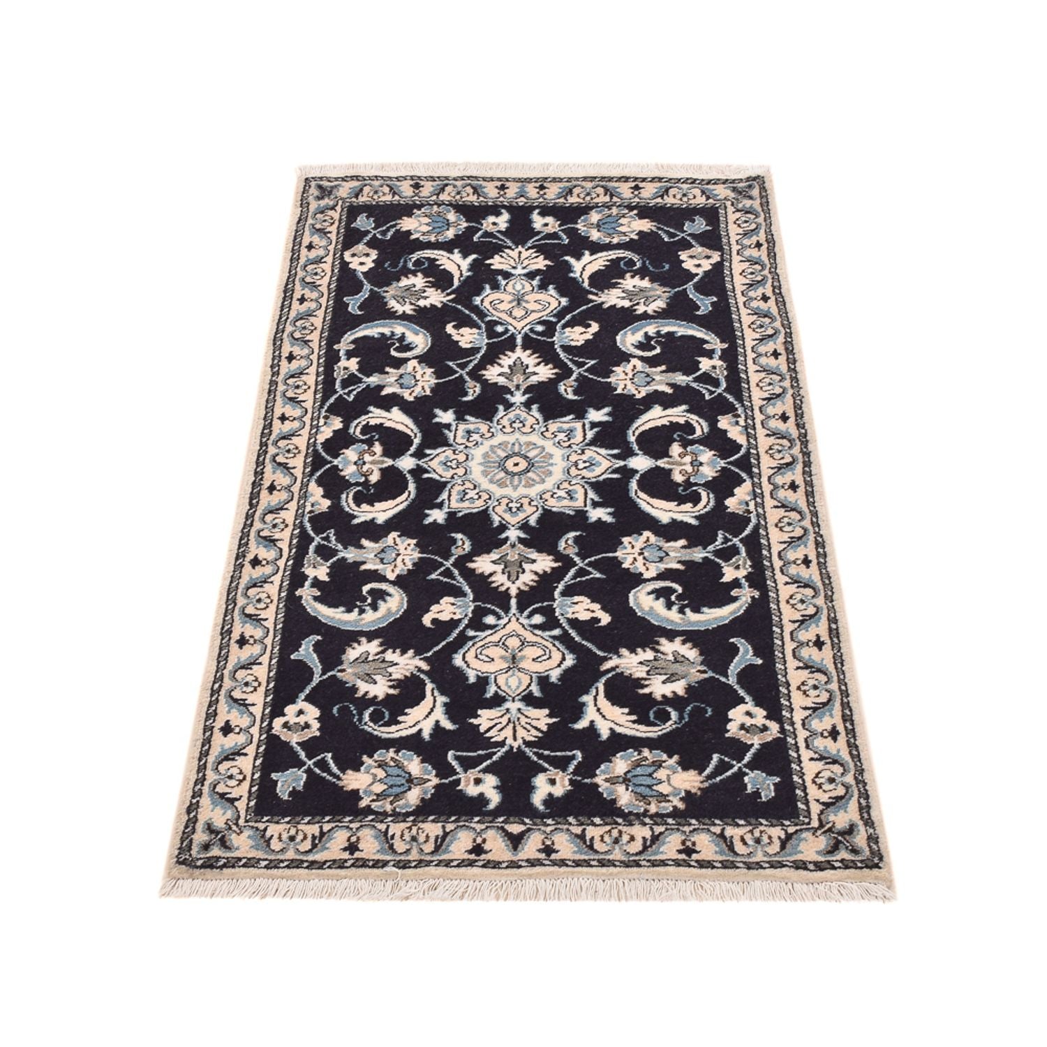 Tapis persan - Nain - 137 x 71 cm - bleu foncé