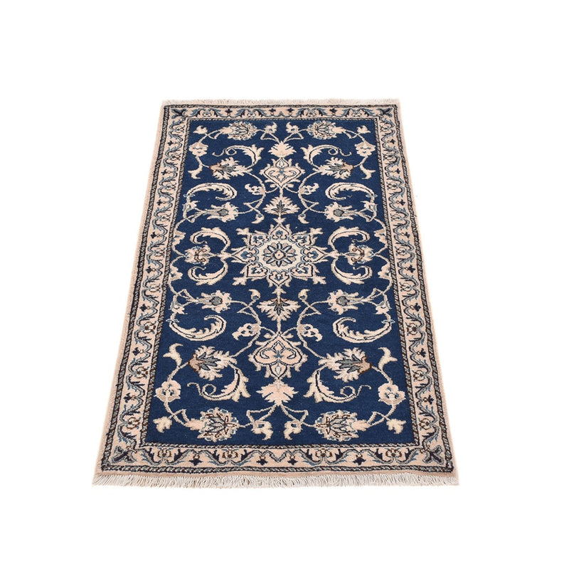 Tapis persan - Nain - 138 x 67 cm - bleu foncé