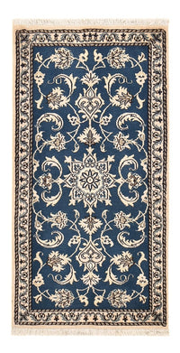 Tapis persan - Nain - 133 x 70 cm - bleu pétrole