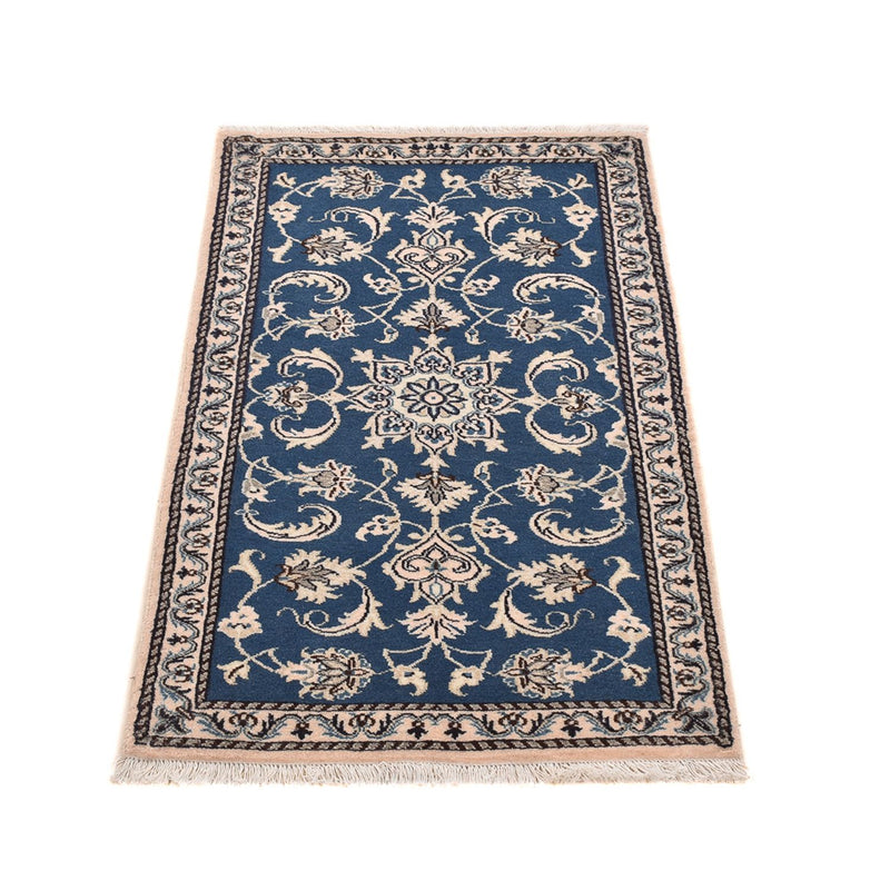 Tapis persan - Nain - 133 x 70 cm - bleu pétrole