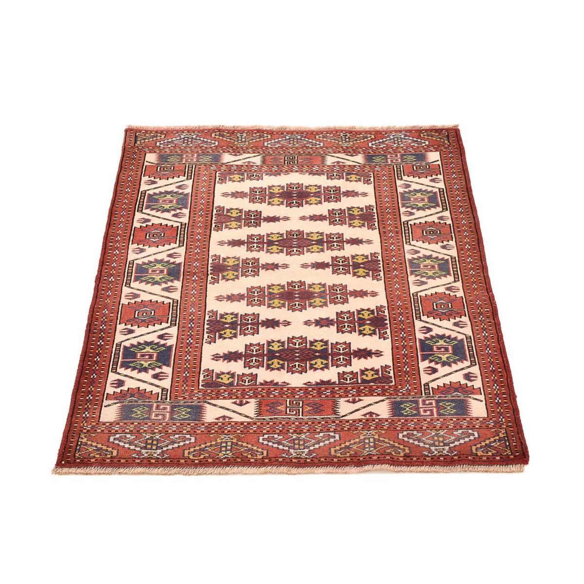 Tapis Turkaman - 120 x 92 cm - rouge clair