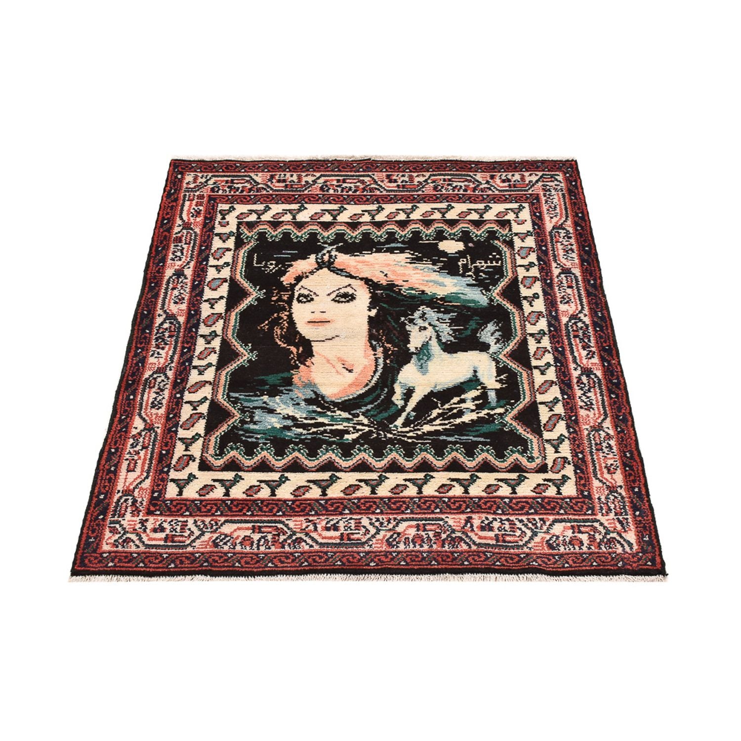 Tapis persan - Nomadic carré  - 118 x 101 cm - multicolore