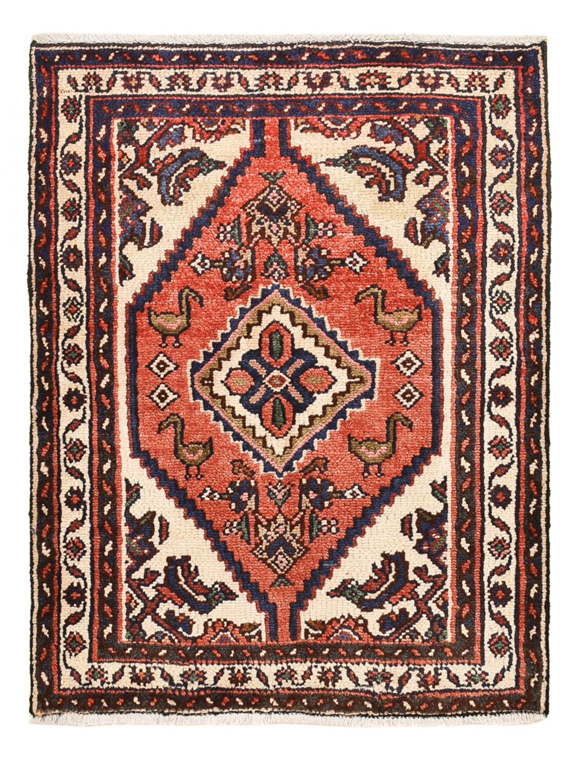 Tapis persan - Nomadic - 92 x 68 cm - rouge clair