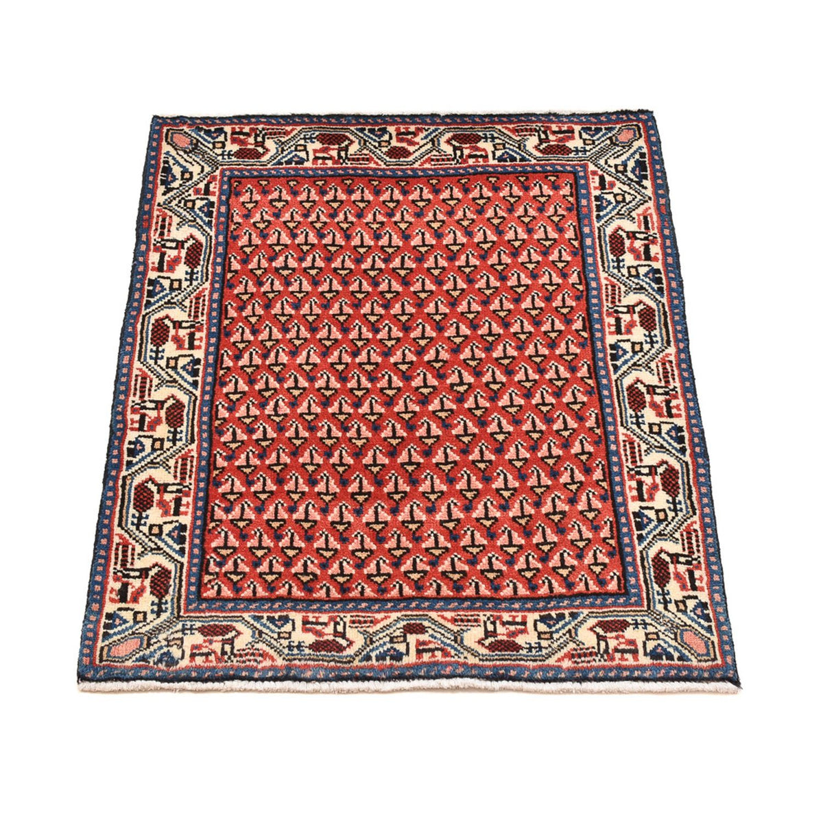 Tapis persan - Nomadic - 70 x 60 cm - rouge
