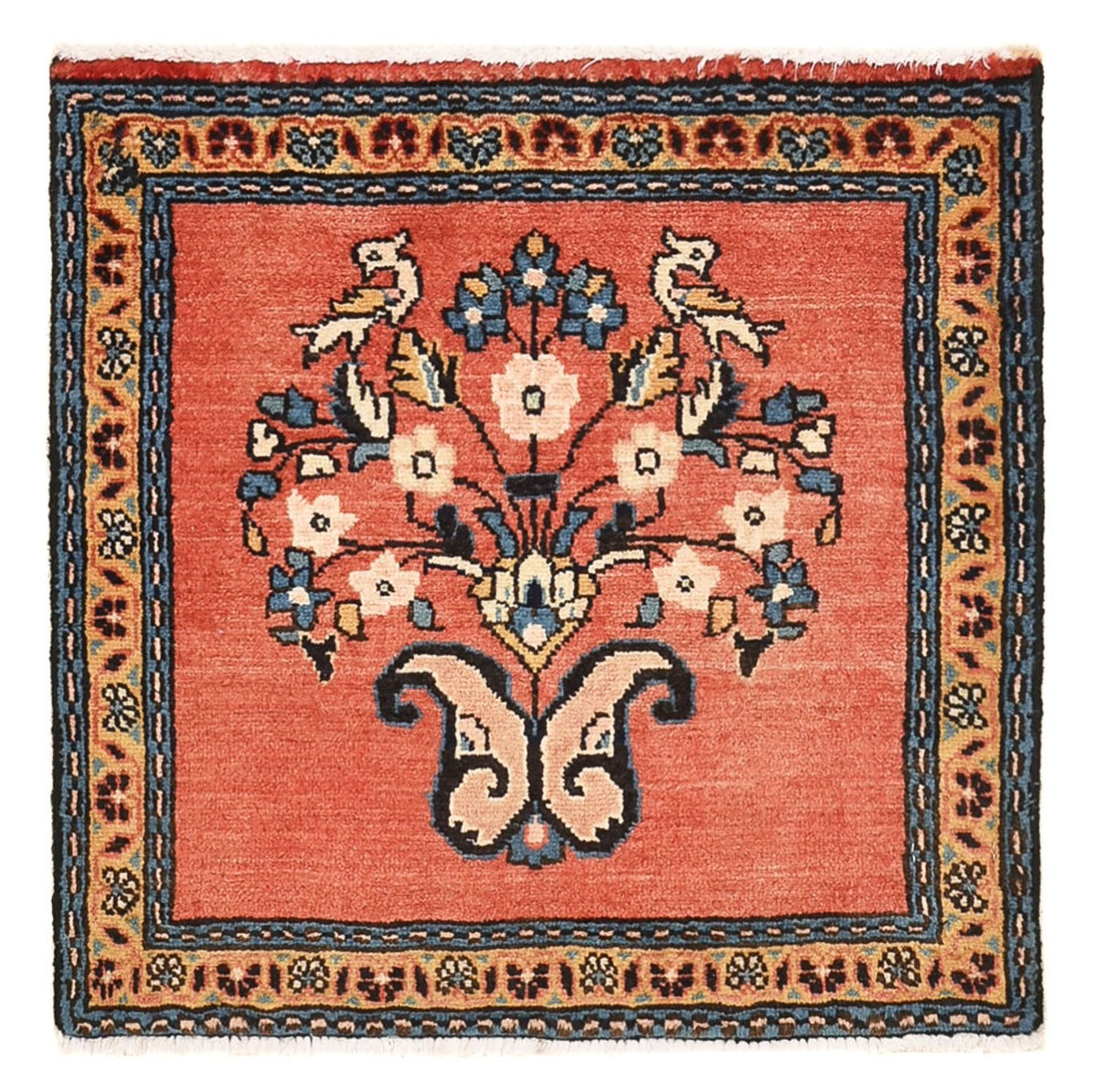 Tapis persan - Nomadic - 50 x 49 cm - rouge