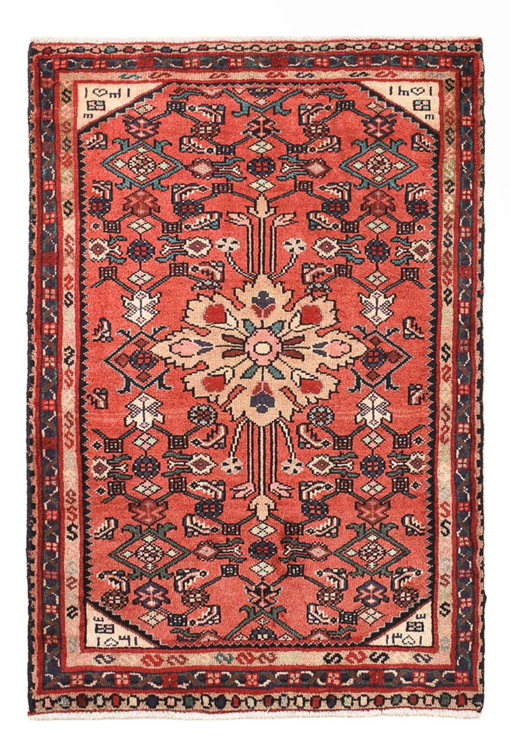 Tapis persan - Nomadic - 88 x 62 cm - rouge