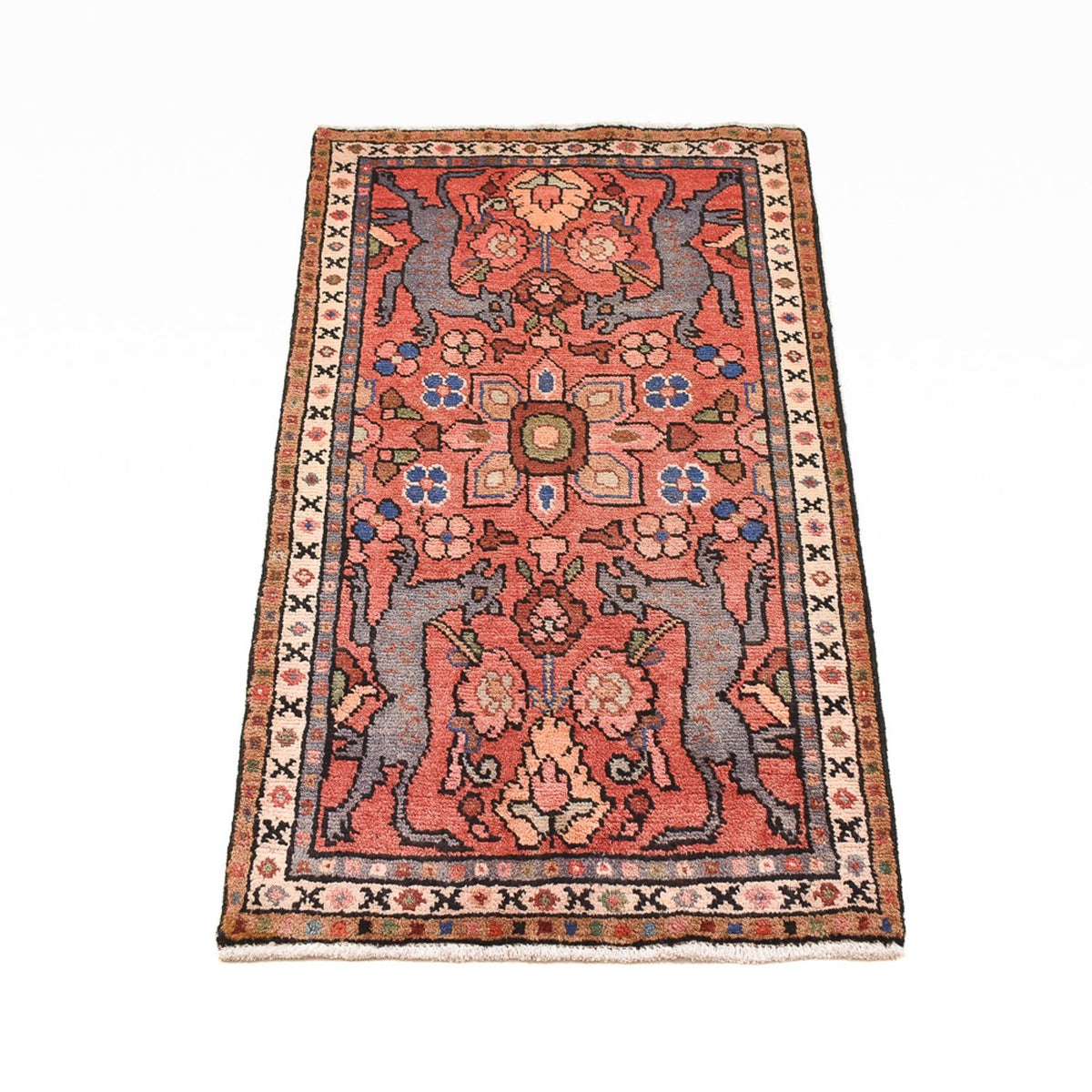 Tapis persan - Nomadic - 105 x 62 cm - rouge clair