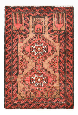 Tapis persan - Nomadic - 70 x 49 cm - rouge