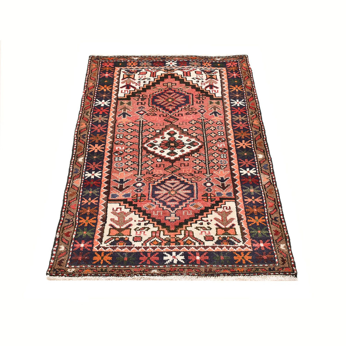 Tapis persan - Bidjar - 127 x 78 cm - rouge clair
