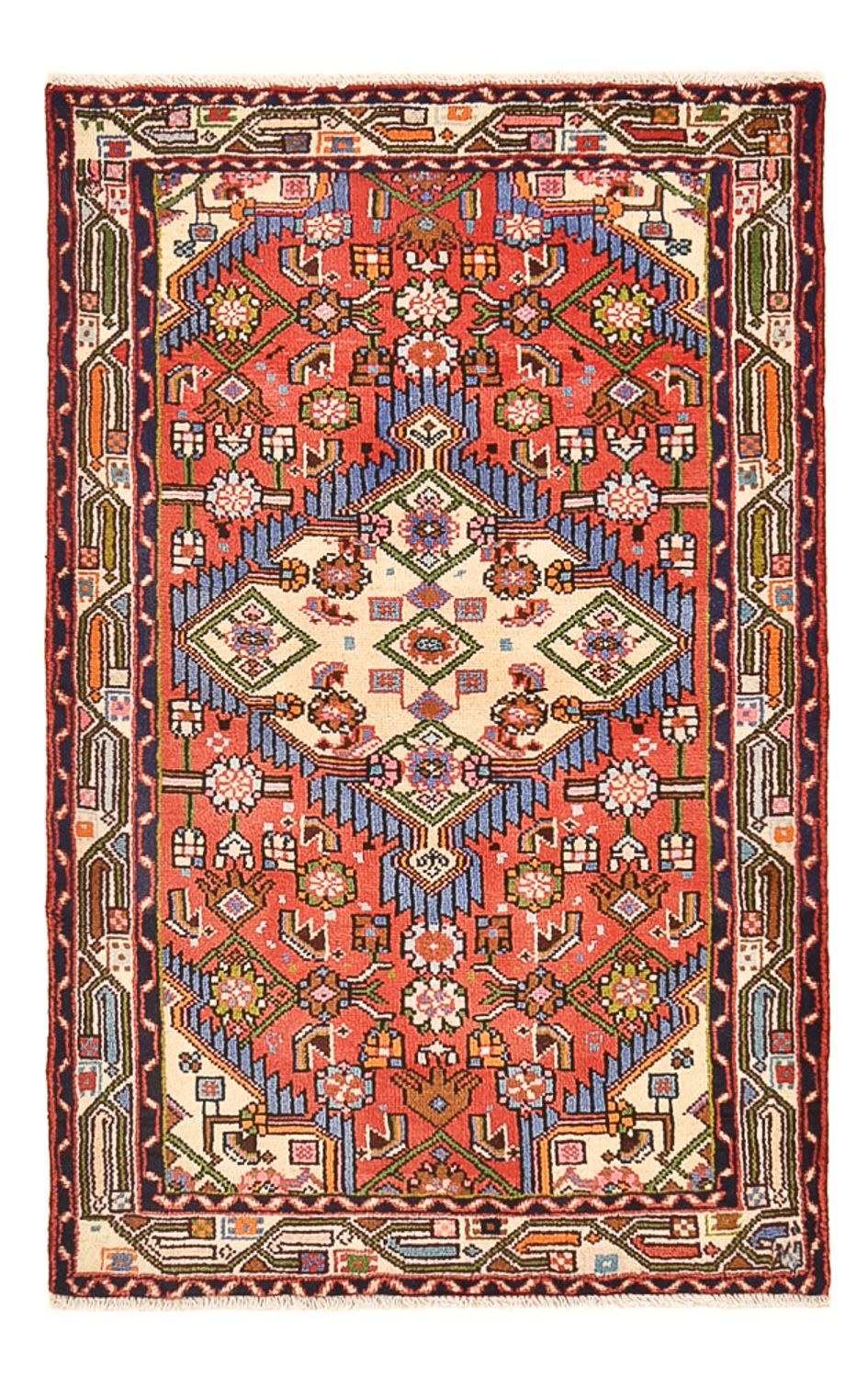 Tapis persan - Nomadic - 134 x 81 cm - rouge
