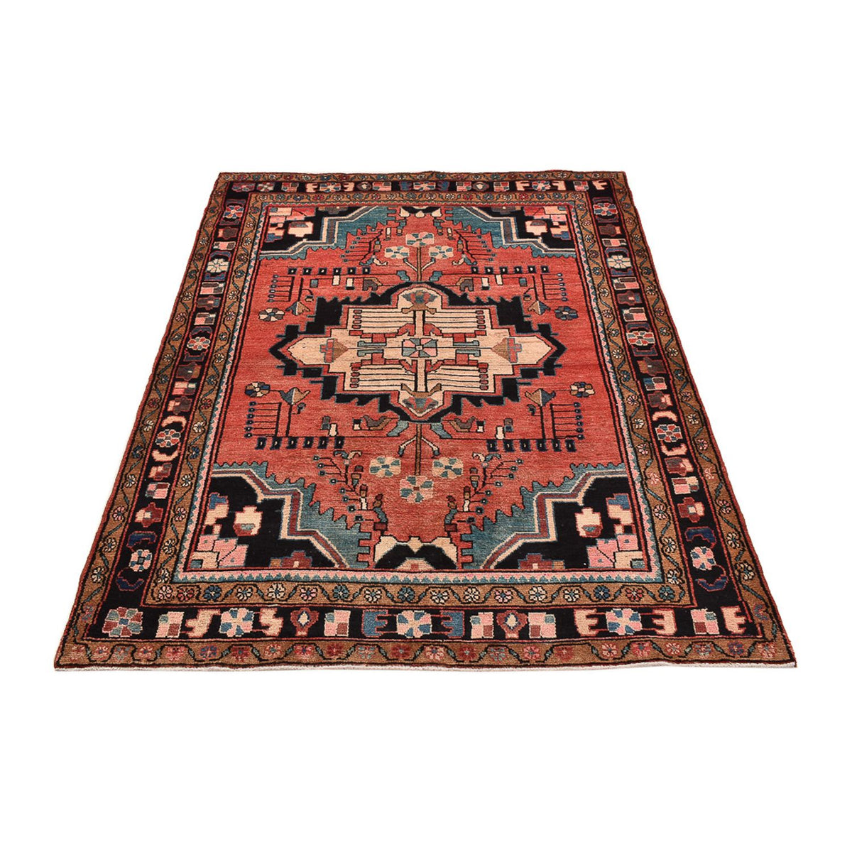 Tapis persan - Nomadic - 210 x 158 cm - rouge clair