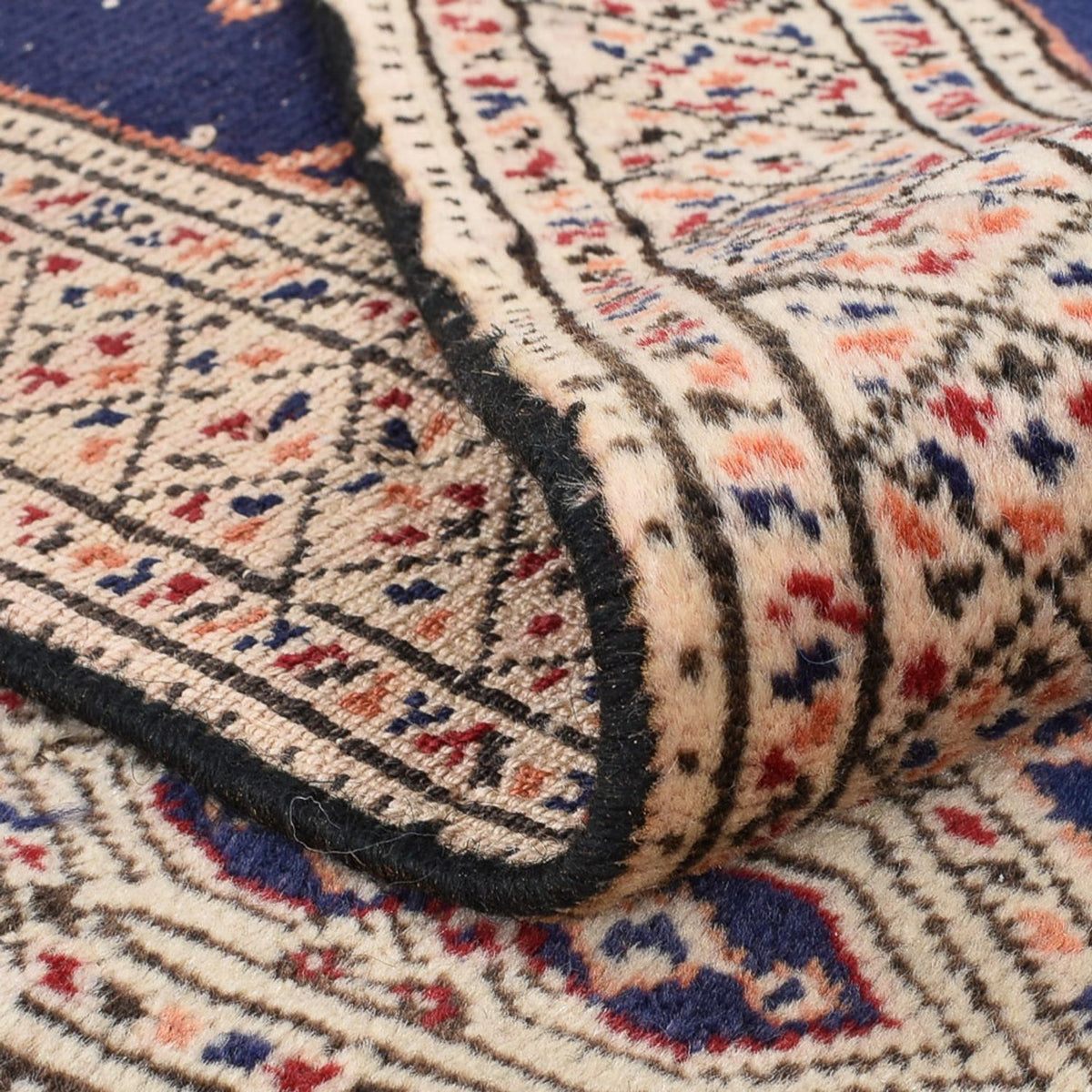 Tapis Turkaman - 173 x 120 cm - bleu foncé