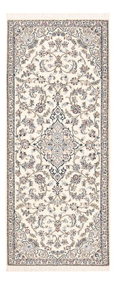 Tapis de couloir Tapis persan - Nain - Royal - 220 x 91 cm - crème