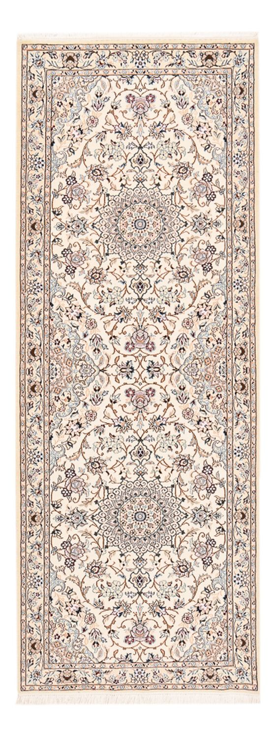 Tapis de couloir Tapis persan - Nain - Royal - 241 x 92 cm - crème