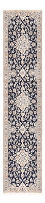 Tapis de couloir Tapis persan - Nain - Royal - 315 x 69 cm - bleu foncé