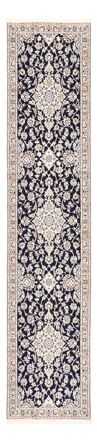 Tapis de couloir Tapis persan - Nain - Royal - 315 x 69 cm - bleu foncé