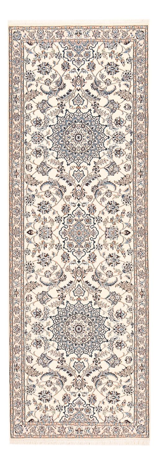 Tapis de couloir Tapis persan - Nain - Royal - 278 x 91 cm - crème