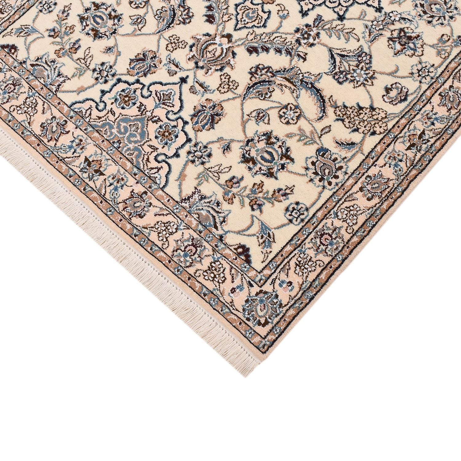 Tapis de couloir Tapis persan - Nain - Royal - 278 x 91 cm - crème