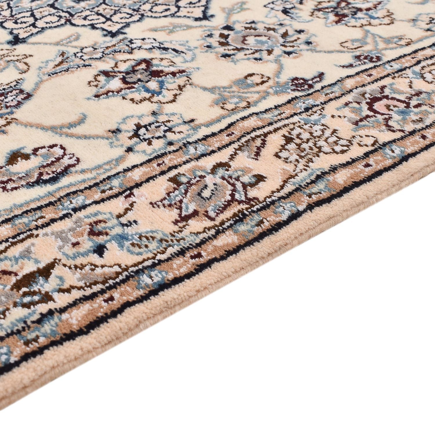 Tapis de couloir Tapis persan - Nain - Royal - 278 x 91 cm - crème
