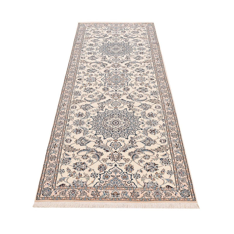 Tapis de couloir Tapis persan - Nain - Royal - 278 x 91 cm - crème