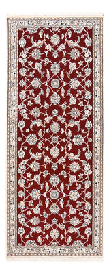 Tapis de couloir Tapis persan - Nain - Royal - 215 x 90 cm - rouge