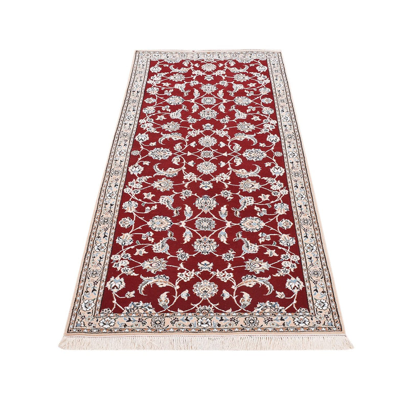 Tapis de couloir Tapis persan - Nain - Royal - 215 x 90 cm - rouge