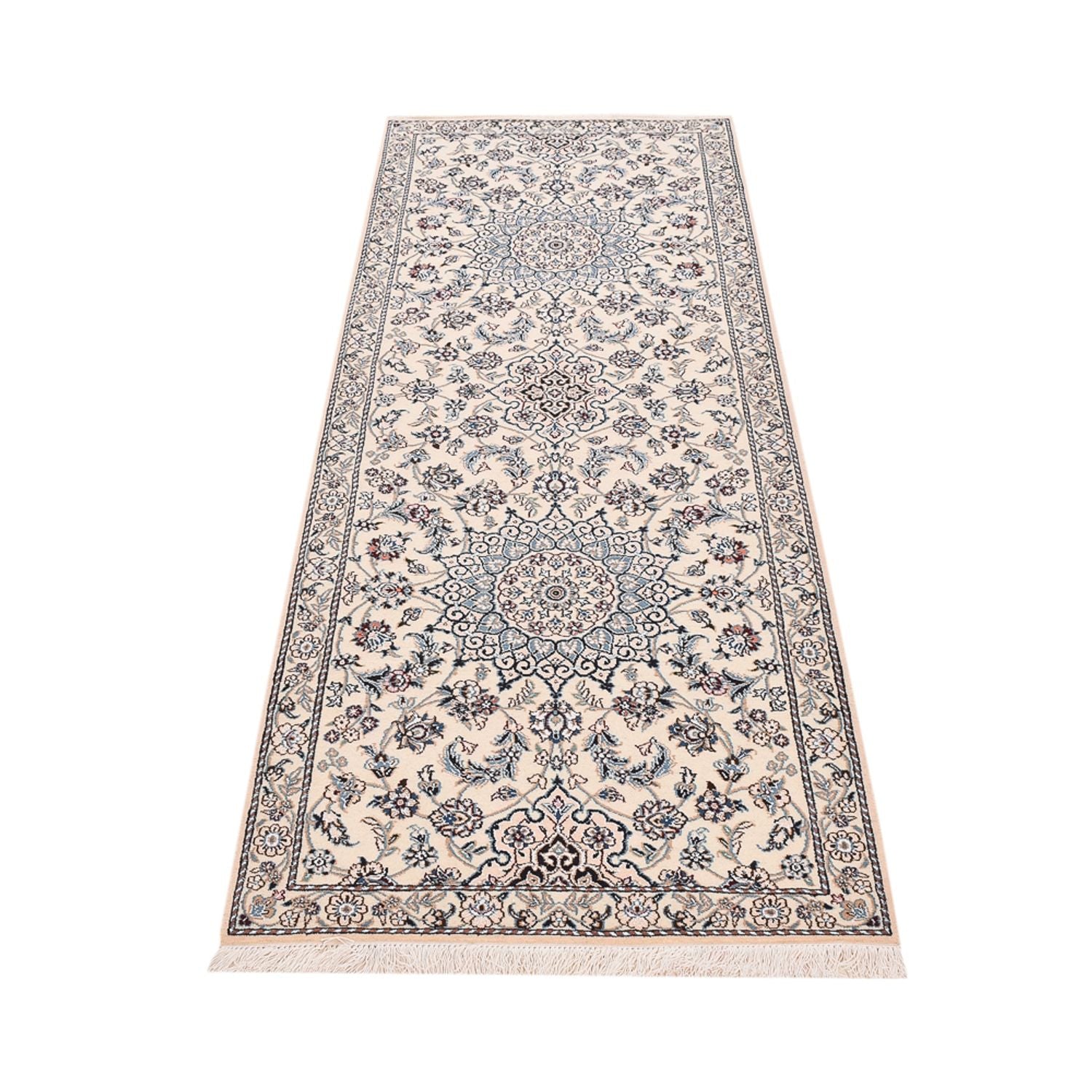 Tapis de couloir Tapis persan - Nain - Royal - 229 x 81 cm - crème