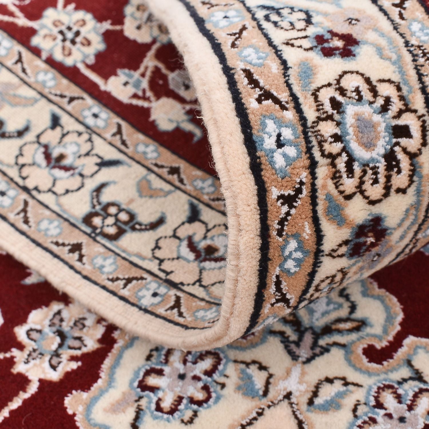 Tapis de couloir Tapis persan - Nain - Royal - 275 x 93 cm - rouge