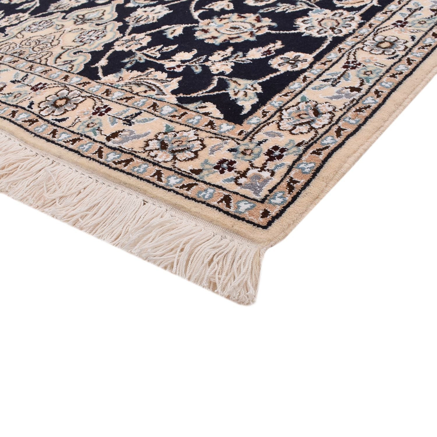 Tapis de couloir Tapis persan - Nain - Royal - 275 x 90 cm - bleu foncé