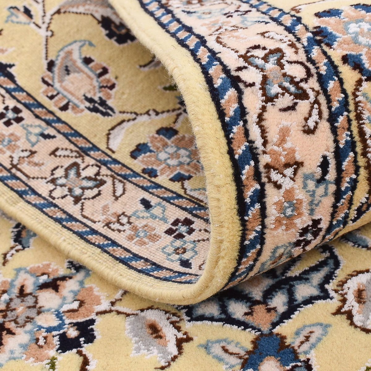 Tapis de couloir Tapis persan - Nain - Royal - 309 x 61 cm - beige